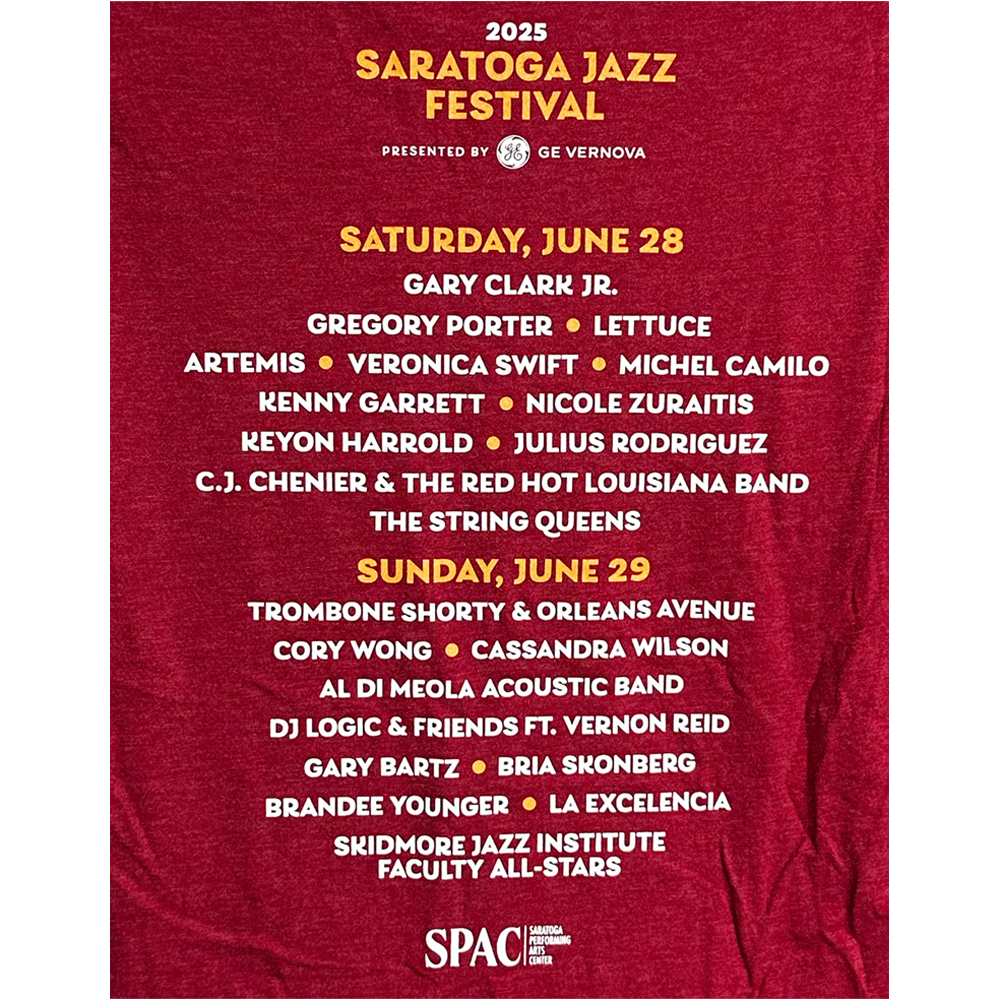 2025 Saratoga Jazz Festival Women’s V-Neck Festival Lineup T-Shirt