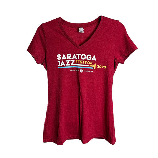 2025 Saratoga Jazz Festival Women’s V-Neck Festival Lineup T-Shirt