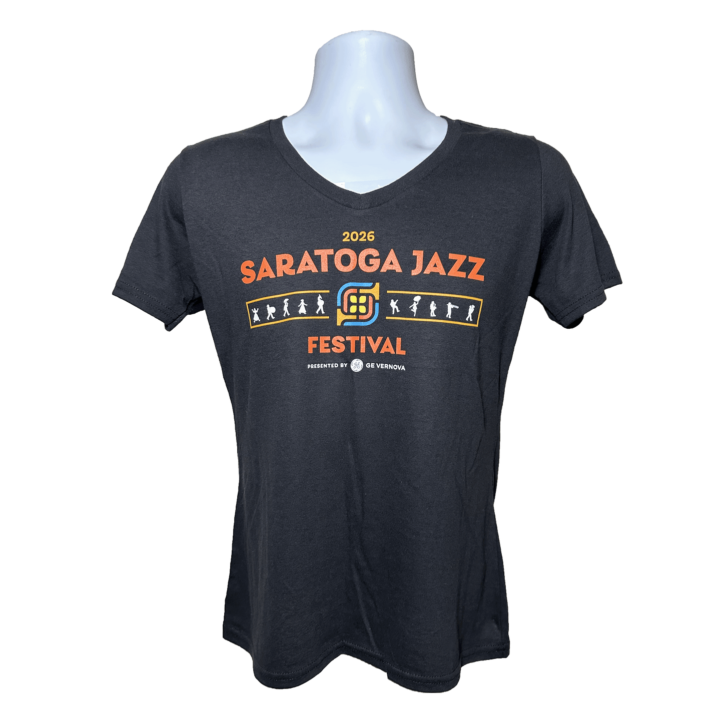 2026 Saratoga Jazz Festival Women’s V-Neck Lineup T-Shirt
